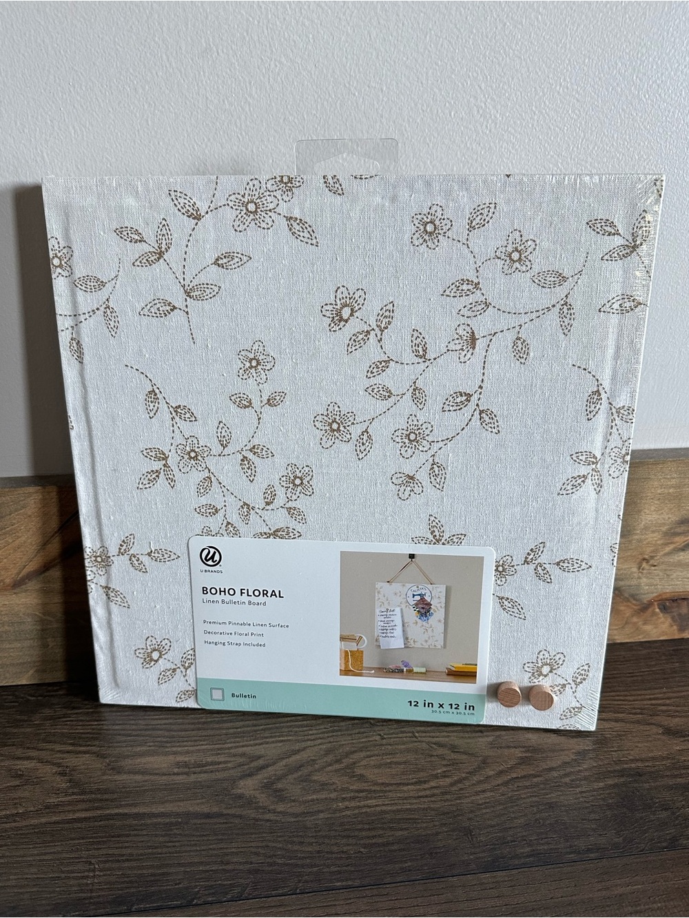 NWT U Brands BoHo Floral Linen Bulletin Board